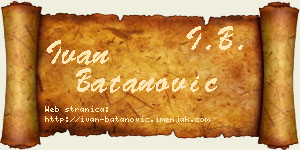 Ivan Batanović vizit kartica